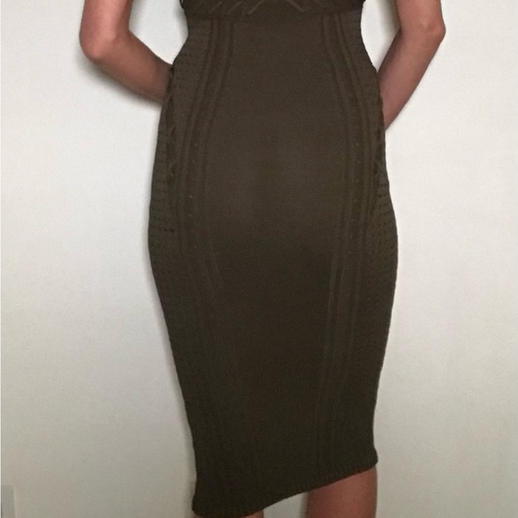 Torn by Ronny Kobo Green Marietta Olive Knit Bodycon Cocktail Dress size S. - Picture 7 of 13